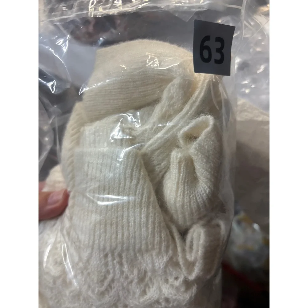 NWT-LOFT Pointelle Mock Neck Sweater‎ Cream Ivory Open Knit Wool Blend Small
